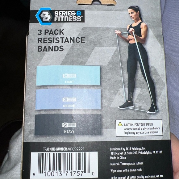 Series 8 Fitness 3 Pack Looped Resistance Bands-Light,Medium,Heavy Latex Free - Picture 1 of 2